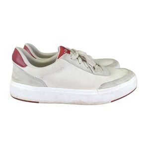 Kizik Prague Men's 8.5 Cream Red Casual Sneakers Hands Free‎ Easy Slip On Shoes